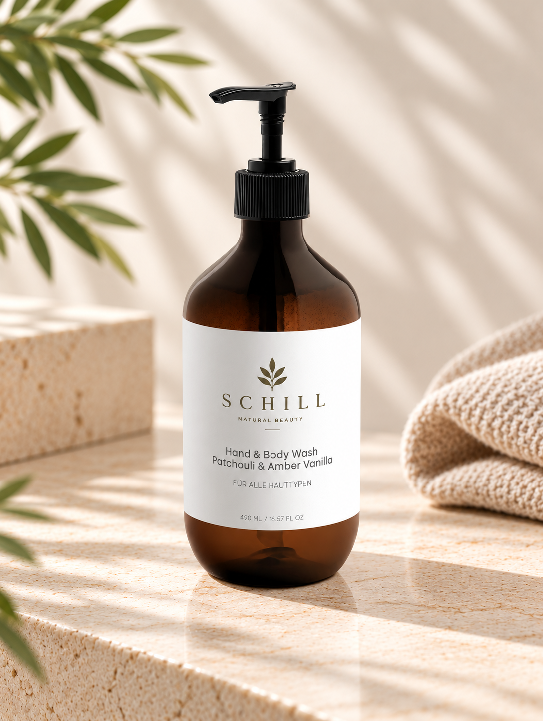 Hand- & Körperwaschlotion mit Patchouli & Ambra Vanille